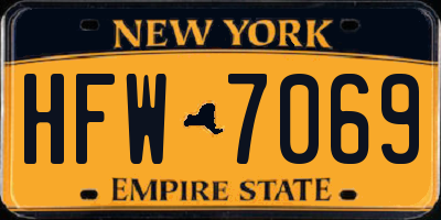 NY license plate HFW7069