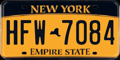 NY license plate HFW7084