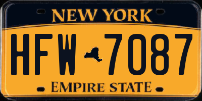 NY license plate HFW7087