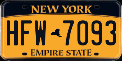 NY license plate HFW7093