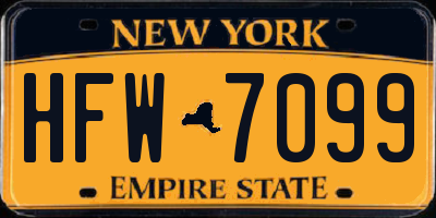 NY license plate HFW7099