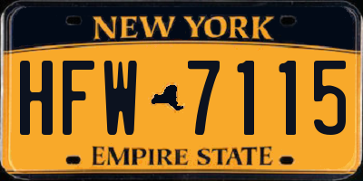 NY license plate HFW7115
