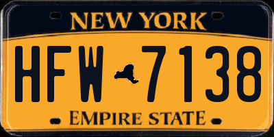 NY license plate HFW7138