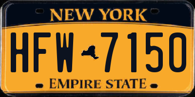 NY license plate HFW7150