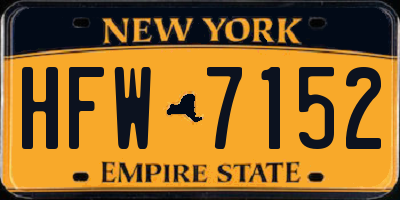 NY license plate HFW7152
