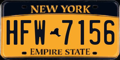 NY license plate HFW7156