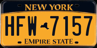 NY license plate HFW7157