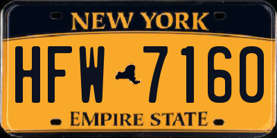 NY license plate HFW7160