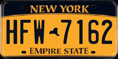 NY license plate HFW7162