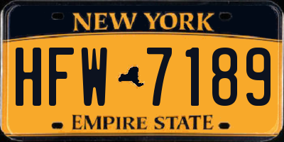 NY license plate HFW7189