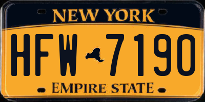 NY license plate HFW7190