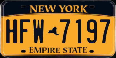 NY license plate HFW7197