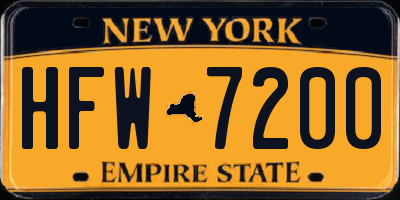 NY license plate HFW7200