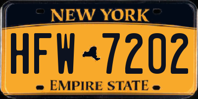 NY license plate HFW7202