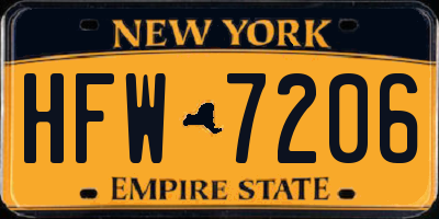 NY license plate HFW7206