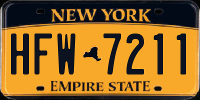 NY license plate HFW7211