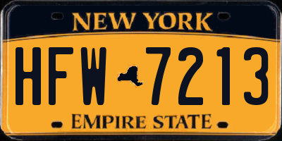 NY license plate HFW7213
