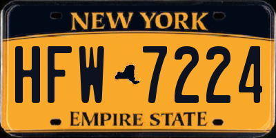 NY license plate HFW7224