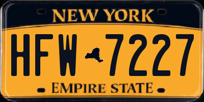NY license plate HFW7227