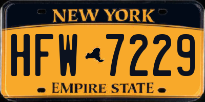 NY license plate HFW7229