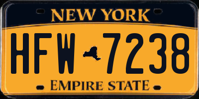 NY license plate HFW7238