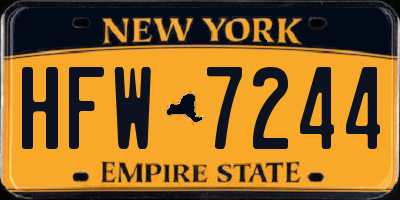 NY license plate HFW7244
