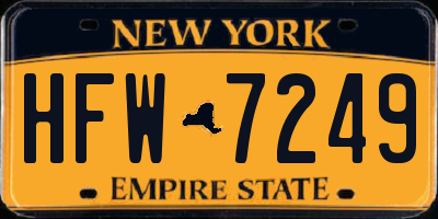 NY license plate HFW7249