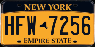 NY license plate HFW7256