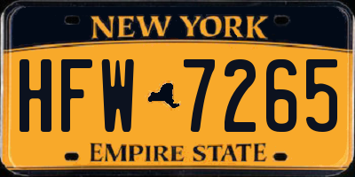 NY license plate HFW7265