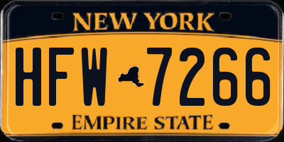 NY license plate HFW7266