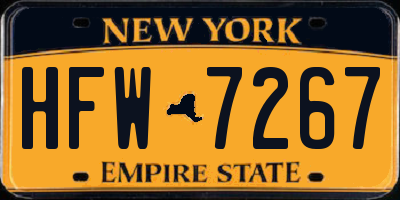 NY license plate HFW7267