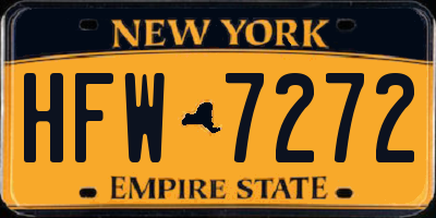 NY license plate HFW7272