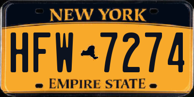 NY license plate HFW7274