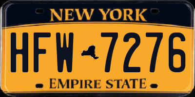 NY license plate HFW7276