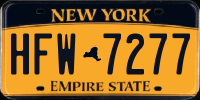 NY license plate HFW7277