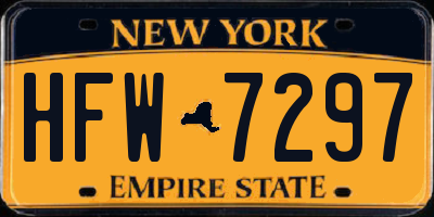 NY license plate HFW7297