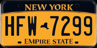 NY license plate HFW7299
