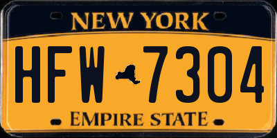 NY license plate HFW7304
