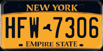 NY license plate HFW7306