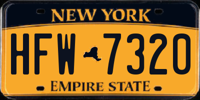 NY license plate HFW7320