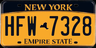 NY license plate HFW7328