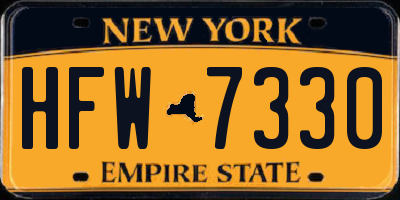 NY license plate HFW7330