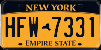 NY license plate HFW7331