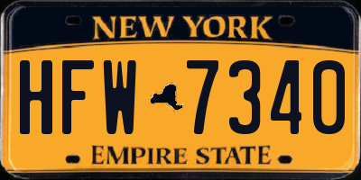 NY license plate HFW7340