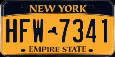 NY license plate HFW7341