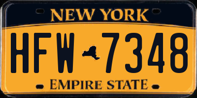 NY license plate HFW7348