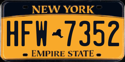 NY license plate HFW7352