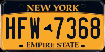 NY license plate HFW7368