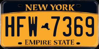 NY license plate HFW7369
