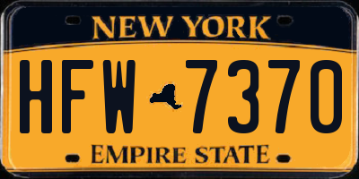 NY license plate HFW7370
